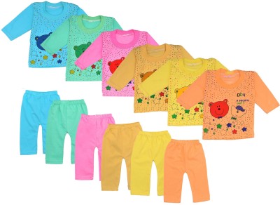 Shyamcollections Baby Boys & Baby Girls Casual T-shirt Pyjama(Multicolor)