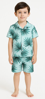 dhairyatraders Baby Boys & Baby Girls Casual Shirt Shorts(Light Blue)