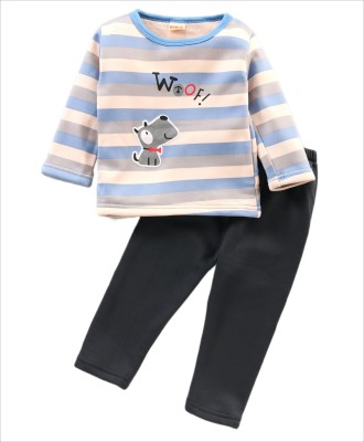 Kidofash Baby Boys & Baby Girls Casual Top Pyjama(Blue Grey)