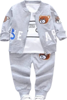 CALOTROPIS Baby Boys & Baby Girls Party(Festive) T-shirt Pant(grey)