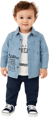 MiniMighty Baby Boys Casual T-shirt Shirt(BLUE)