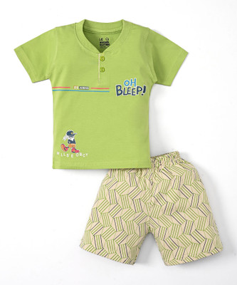 Wonder Klothes Baby Boys & Baby Girls Casual T-shirt Pant(Green)