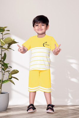 StyleDust Baby Boys & Baby Girls Casual T-shirt Capri(YELLOW)