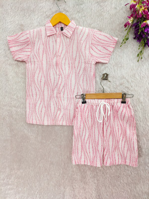 MANSI FASHION Girls Casual Shirt Shorts(Pink)