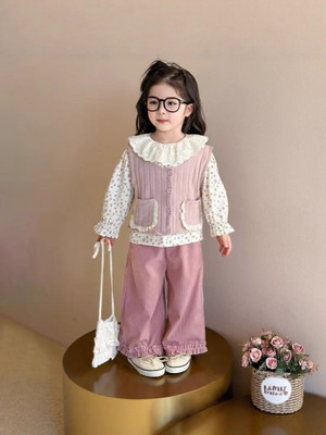 ELLENBER Baby Girls Party(Festive) Top Pant(Purple)