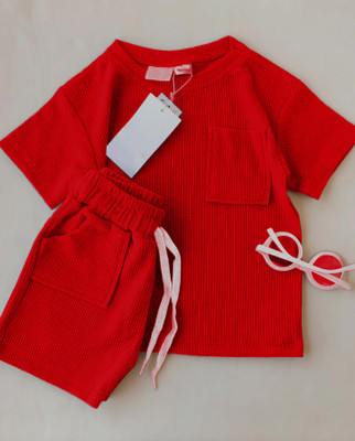 PLUSEBURRY Baby Boys & Baby Girls Party(Festive) T-shirt Shorts(RED)