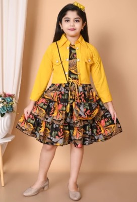 ZARTAJ Girls Party(Festive) Dress Jacket(Yellow)