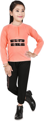 MRM FASHION Girls Party(Festive) Top Pant(PEACH)