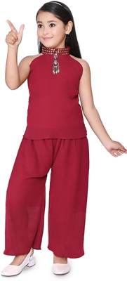 HouseOfCommon Girls Party(Festive) Top Trouser(Maroon)