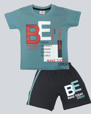 FASHION GRAB Baby Boys & Baby Girls Casual T-shirt Shorts(PISTA)