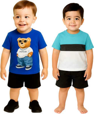 SEGRO Baby Boys & Baby Girls Casual T-shirt Shorts(ROYAL, MINT)