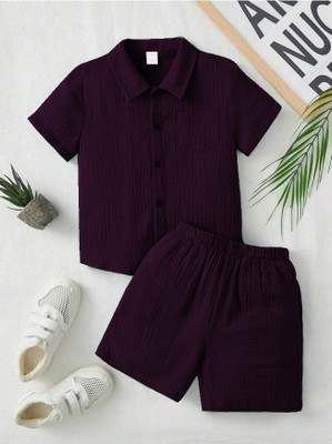 DOLZIO FAB Baby Boys Party(Festive) Shirt Shorts(WINE)