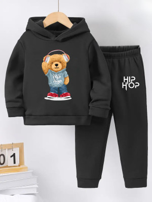 MAFIA OX Boys & Girls Casual T-shirt Track Pants(BLACK PANDA)