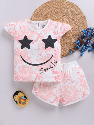 YK X Tinyo Boys & Girls Casual Top Shorts(Peach)