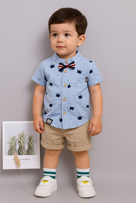 KILLER Baby Boys & Baby Girls Casual Shirt Shorts(ROYALTAJ_SKY-CHIKU)