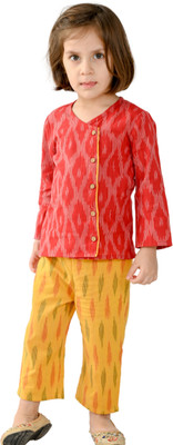 Tiny Bunnies Baby Girls Party(Festive) Top Pant(Red:Yellow)