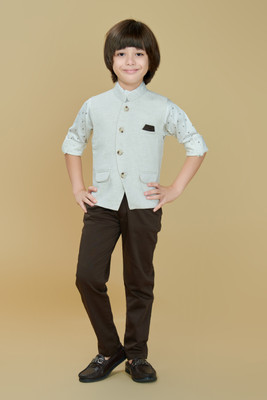 Mini Stitch Baby Boys Party(Festive) Waistcoat Trouser(Offwhite)