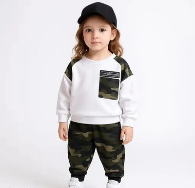 Zikigo Fab Baby Boys & Baby Girls Casual T-shirt Track Pants(WHITE)