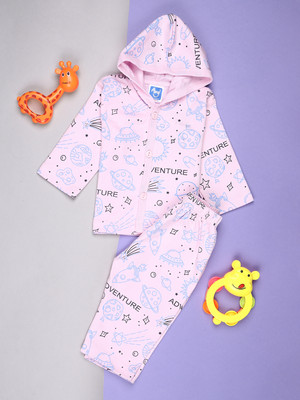 V-MART Baby Boys Casual T-shirt Pyjama(Pink)