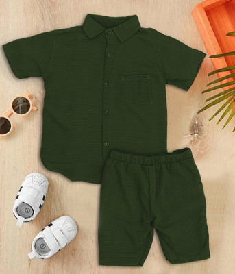 Hitanshi creation Boys & Girls Casual Shirt Pant(MAHANDI)