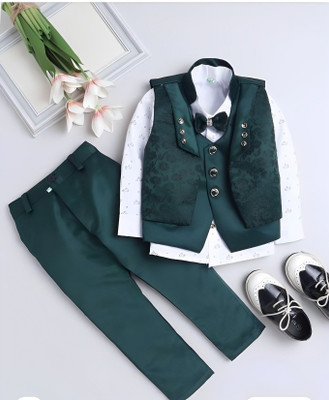 Go Berry Boys Party(Festive) Shirt Pant(GREEN)