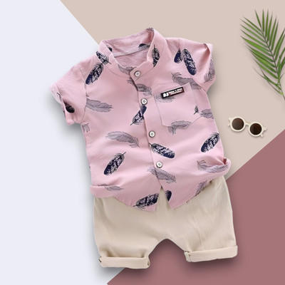 WinsKart Baby Boys & Baby Girls Party(Festive) Shirt Shorts(MORPANKH_PINK_CHIKU)
