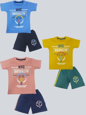 FASHION GRAB Baby Boys & Baby Girls Casual T-shirt Shorts(Multicolor)