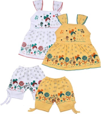Elegant Closet Baby Girls Casual Top Capri(Multicolor)