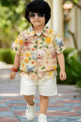 HIVERI Boys Casual Shirt Shorts(CREAM)