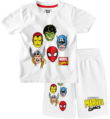 BonOrganik Boys Casual T-shirt Shorts(White)