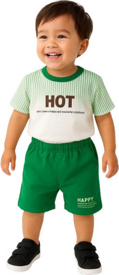 MiniMighty Baby Boys Casual T-shirt Shorts(GRREN)