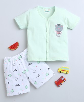 BUMZEE Baby Boys Casual T-shirt Shorts(Light Green)