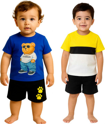 SEGRO Baby Boys & Baby Girls Casual T-shirt Shorts(ROYAL, GOLD)