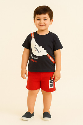 AMMIJANGARMENT Baby Boys Party(Festive) T-shirt Pant(BLACK)