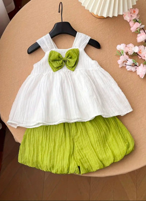 SMILANKOLKATA Baby Girls Casual Top Shorts(Green)