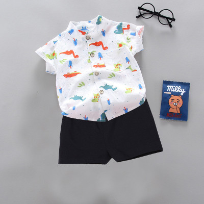Sajavat Baby Boys Casual Shirt Shorts(CHRISTMAS_BLACK_White)