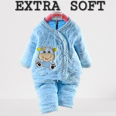 Preetaaru Baby Boys & Baby Girls Casual Dress Pyjama(Blue)