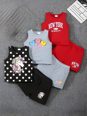 FASTCRY Baby Boys & Baby Girls Casual T-shirt Shorts(Multicolor)