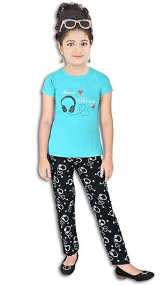 PREKSHA Girls Casual Top Pyjama(Blue)
