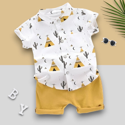 LittleRebel Baby Boys & Baby Girls Casual Shirt Shorts(CLASSIC_YELLOW)