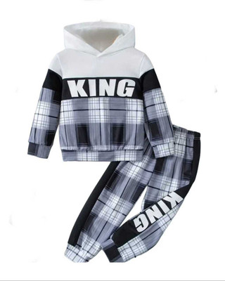 Indhrani Creation Baby Boys Party(Festive) T-shirt Track Pants(Grey)