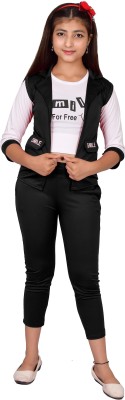 MYKUKI Girls Casual Top Pant(Black)