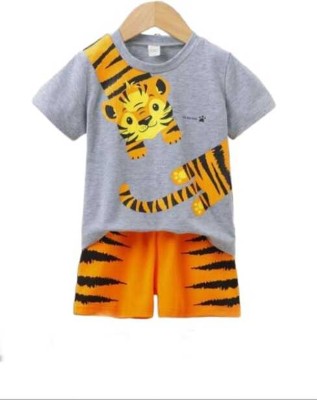 SHREE SHYAM TEXTILE Baby Boys Casual T-shirt Shorts(Orange)