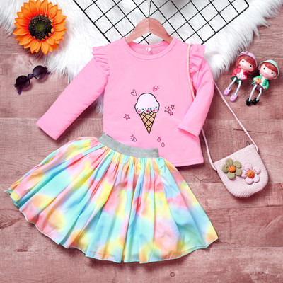 HIKUJ Baby Girls Casual Top Skirt(Pink)