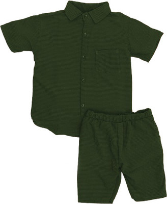 ZIKIGO Baby Boys & Baby Girls Casual Shirt Shorts(Green)