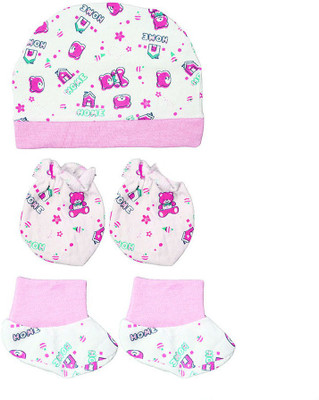 Yuneek Baby Boys & Baby Girls Casual Cap Mitten(Pack of 1 (Pink))