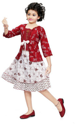 Sagun Dresses Baby Girls Party(Festive) Top Skirt(Rani)