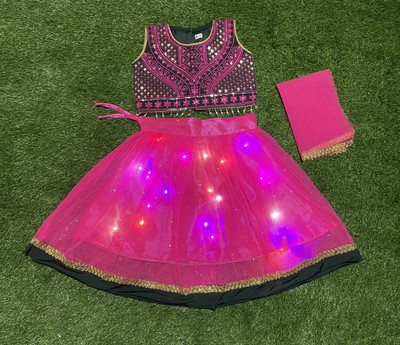 New Ekta Dresses Baby Girls Festive & Party Top and Skirt Set(Pink Pack of 1)