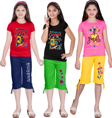 KS KOARRA Girls Casual T-shirt Track Pants(65 MULTICOLOURRS)