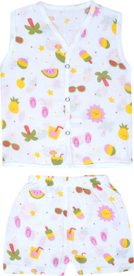 Sitapal Baby Boys & Baby Girls Casual Vest Vest(White)